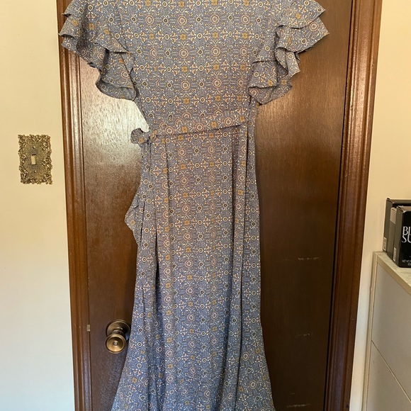 Max Studio Blue Wrap Dress - Picture 2 of 3